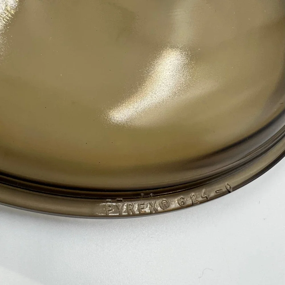 Pyrex Glass Lid 1970's Amber Colored 2.5‎ L Stock Sauce Pan Lid 624-0 Vintage